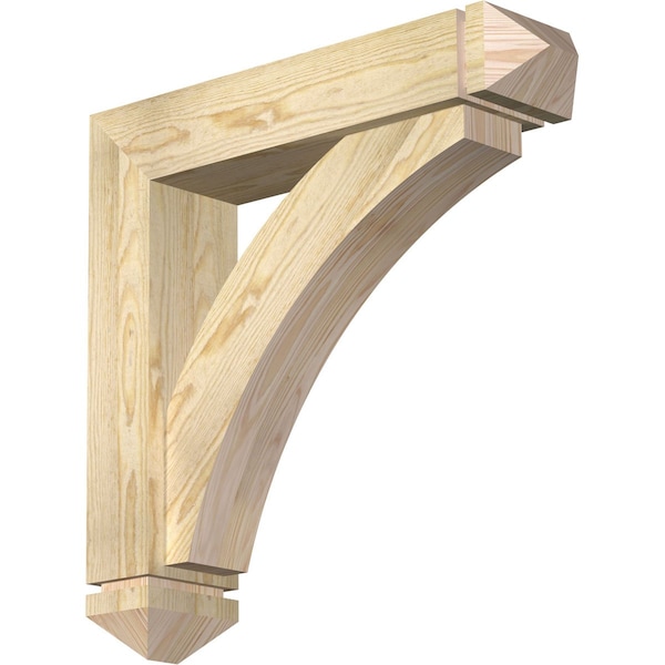 Ekena Millwork Thorton Arts and Crafts Rough Sawn Bracket w/ Offset Brace, Douglas Fir, 6"W x 26"D x 26"H BKT0604X26X26THR03RDF - main